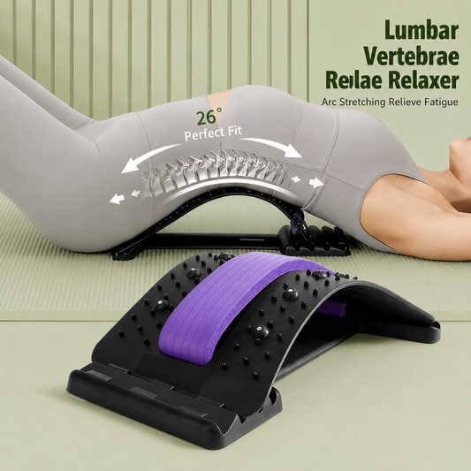 Person lying on POSTURA Back Stretcher relieving lower back tension