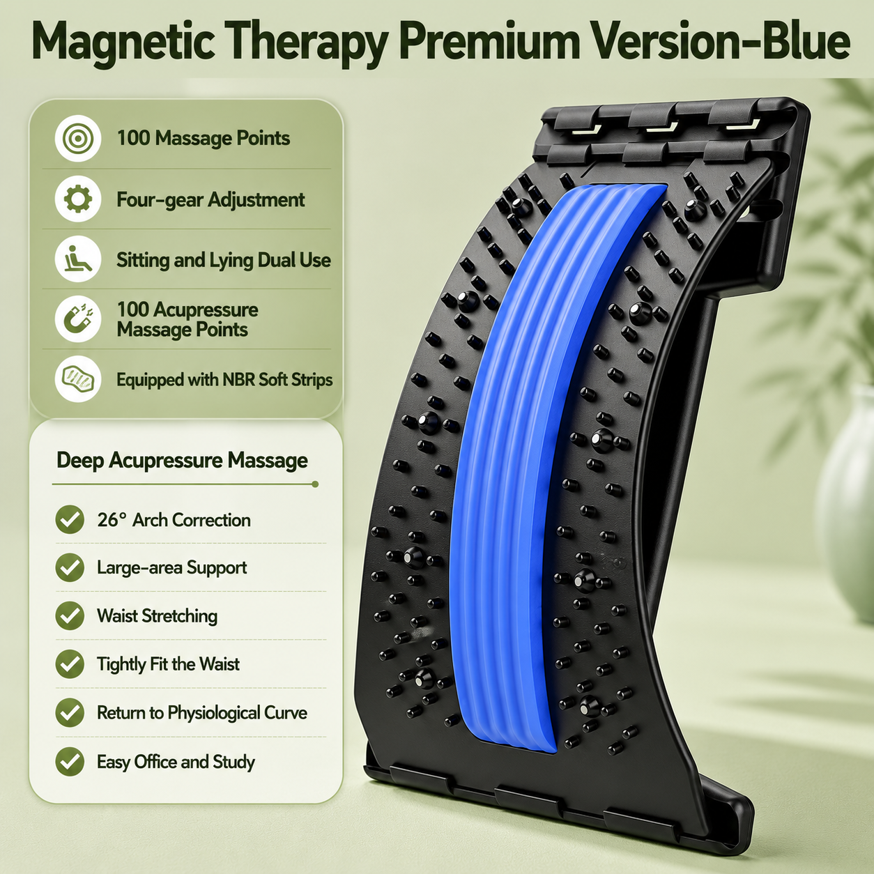 POSTURA Back Stretcher acupressure massage nodes for spinal decompression